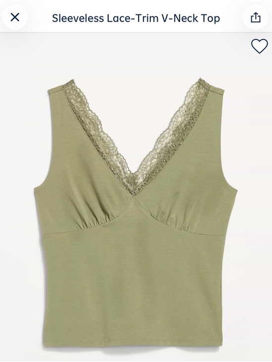Old Navy Tops - Old Navy Olive Lace-Trim V-Neck Tank
